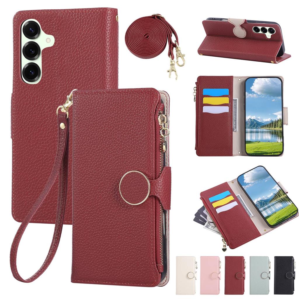 For Samsung Galaxy A25 A24 A23 A22 A21S A16 A15 A14 A13 A12 A06 A05 Wallet Case Crossbody Strap Card Holder Magnetic Snap Cover