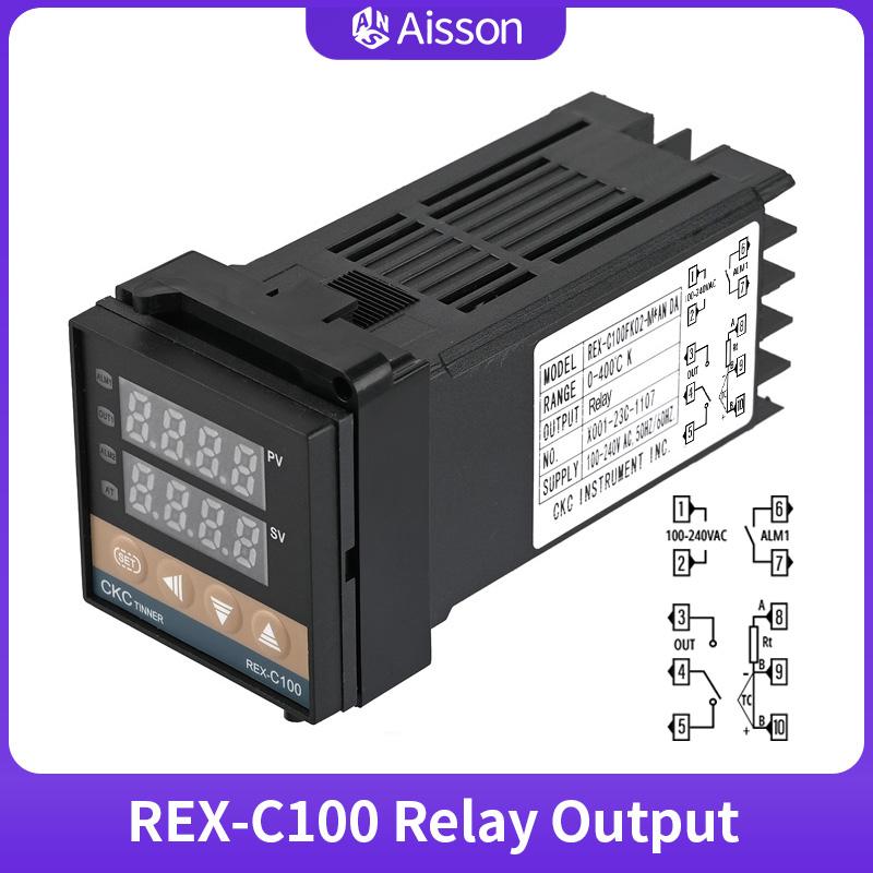 

REX-C100 PID Temperature Controller K Type Single Input Digital Display Thermostat AC110V-240V Relay SSR Output 400℃ C100 Relay K-type