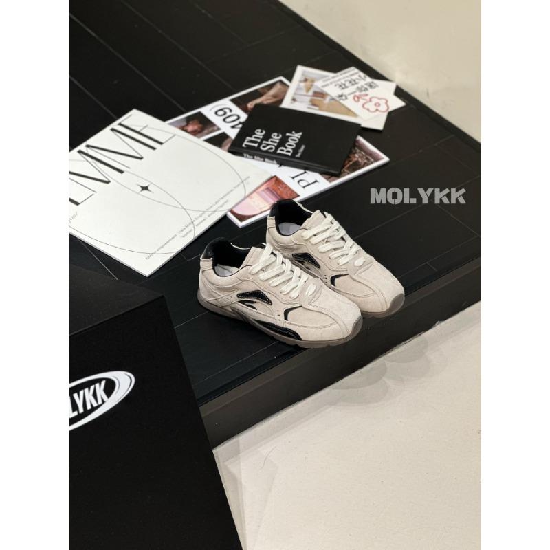 Retro color matching women's tide early autumn new niche deconstruction soft-soled leather casual shoes