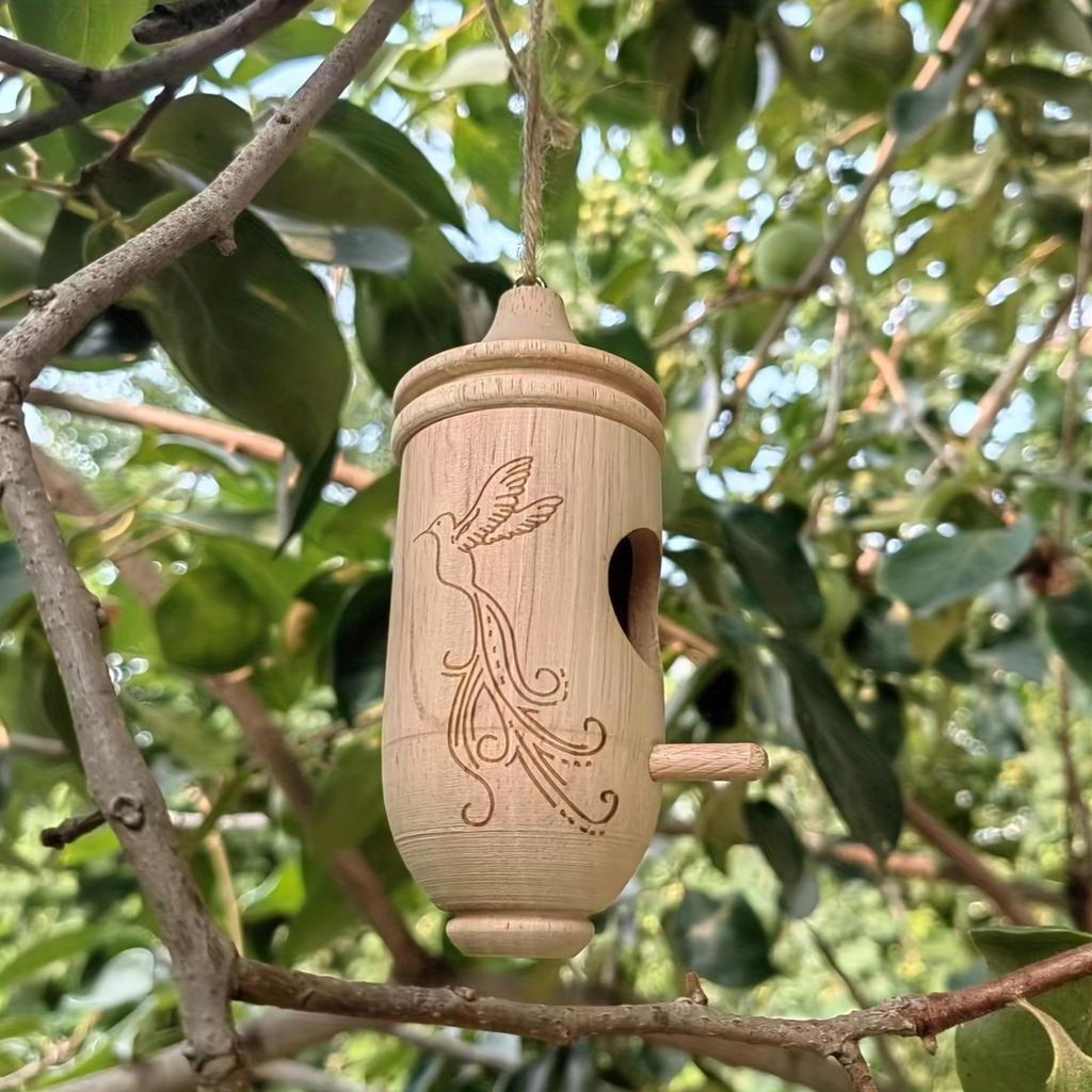 Wooden Hanging Hummingbird House Chalet Mini Bird Nests Cage For Beautiful Outdoor Patio Garden Decoration Pet Bedroom