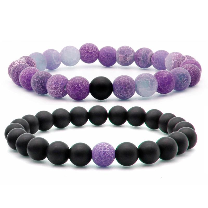 European & American Beaded Agate Student Yoga Bracelet Set
