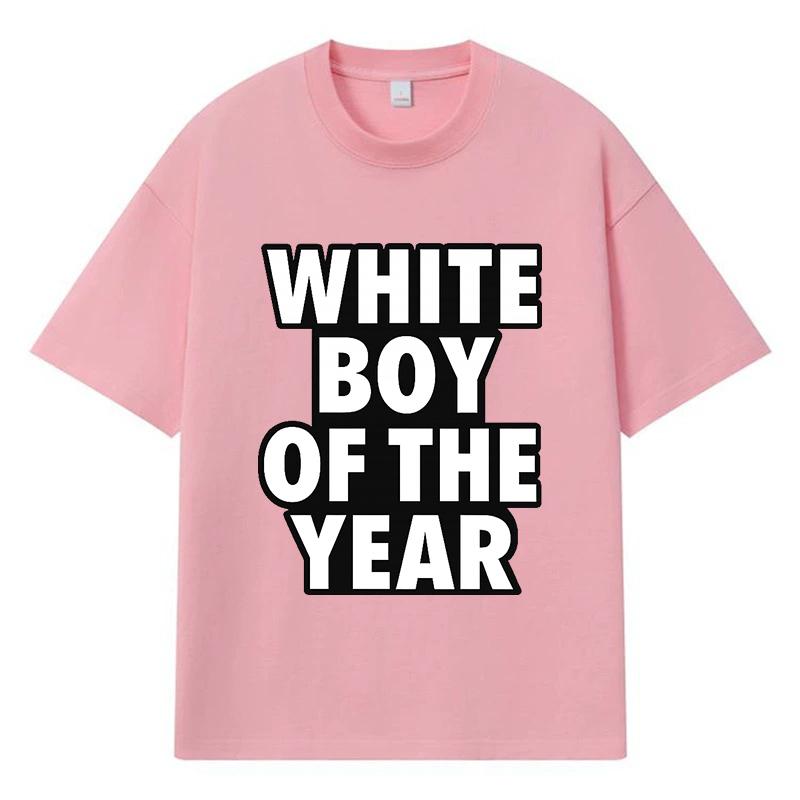 2026 Ragazzo Bianco dell'Anno Grafica Stampata Y2k Harajuku Streetwear 100% Cotone T-shirt Casual Oversize Estiva Uomo T-shirt