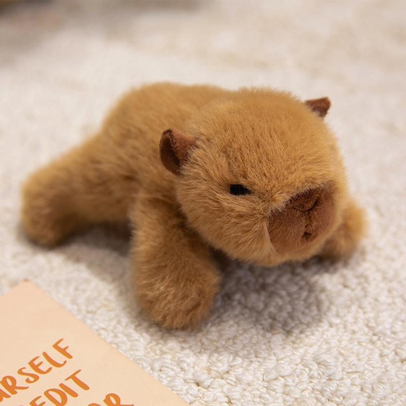 Q cute capybara refrigerator sticker doll crayfish frog palm treasure doll plush toy magnet small animal home