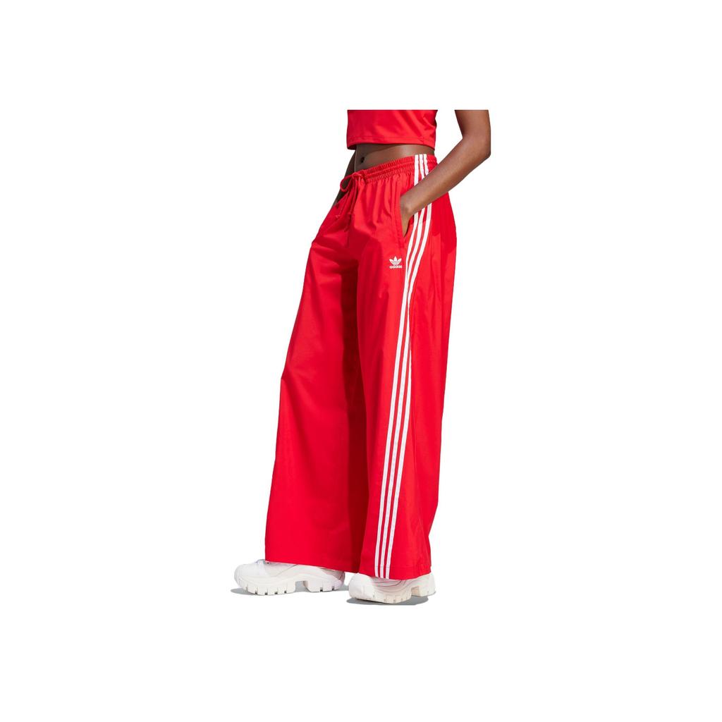 Adidas Originals Trefoil Spice Girl Series Three-Stripe Relaxed Wide Leg Track Pants Women Bottoms Red IV9315