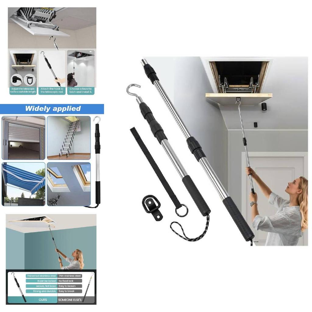 Loft Ladder Pull Down Kit With Aluminum Alloy Steel Components For Home Use