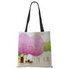 Damen Handtasche Leinen Tragetaschen mit Aufdruck Lässig Reisen Strand Geschenktaschen CLE