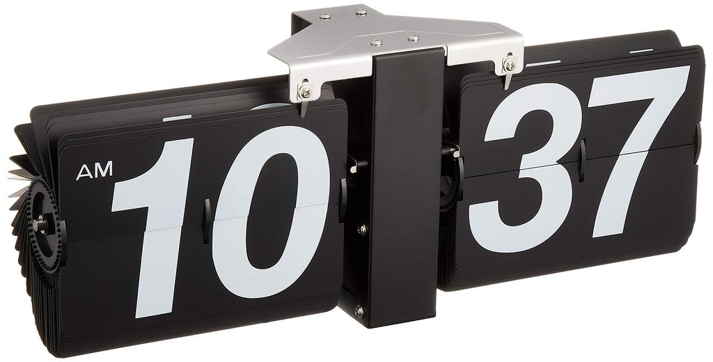 AZUMAYA Flip Clock Black CLK-118BK