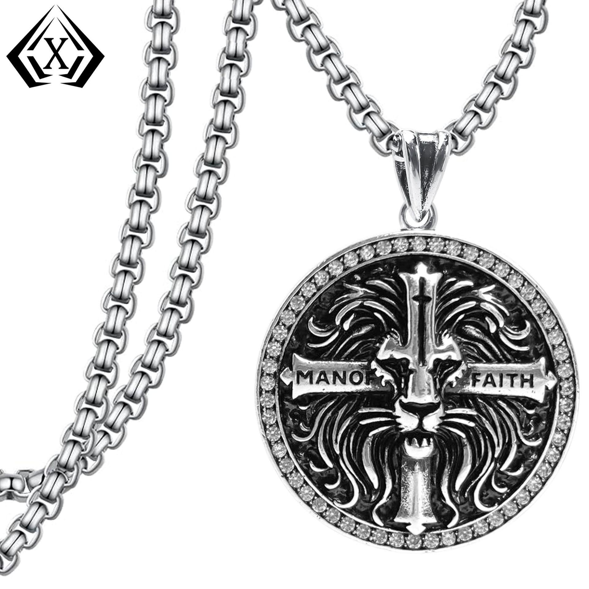 Модное европейское и американское круглое ожерелье с подвеской-крестом Xiewei er