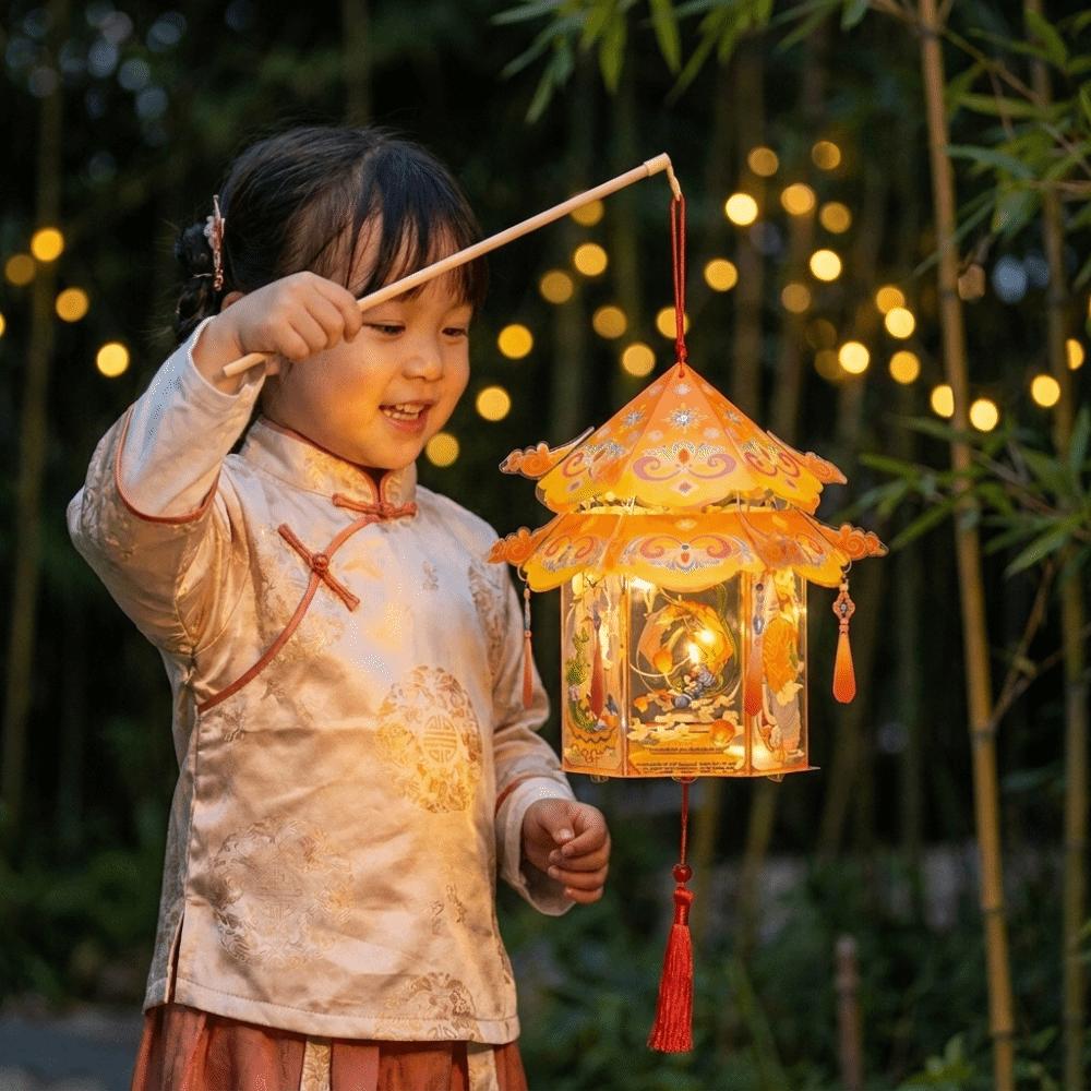 Lightweight DIY Craft Material Kit PVC Handheld Lantern Hanging LED Lantern Spring Festival