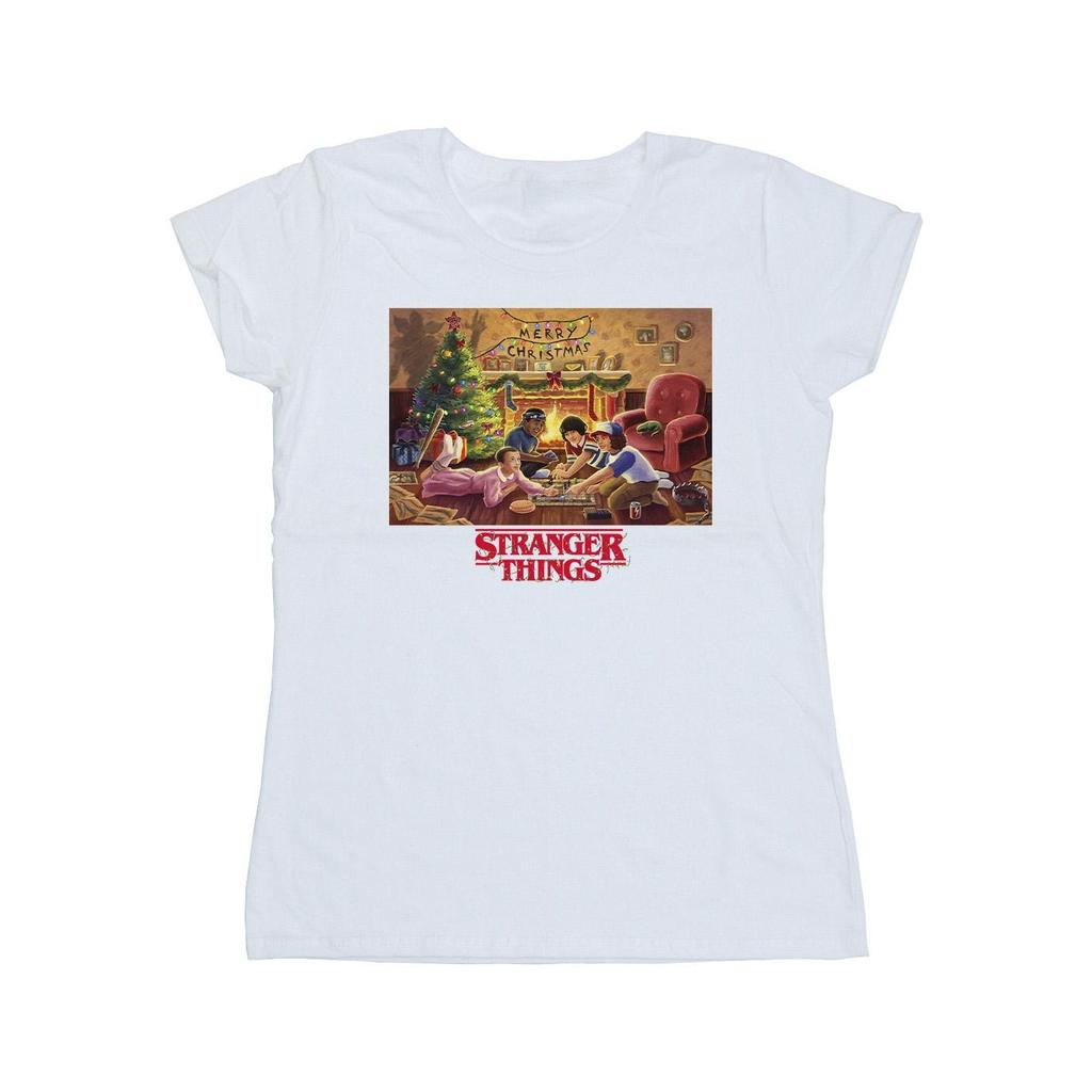 Netflix Womens/Ladies Stranger Things Christmas Gathering Cotton T-Shirt