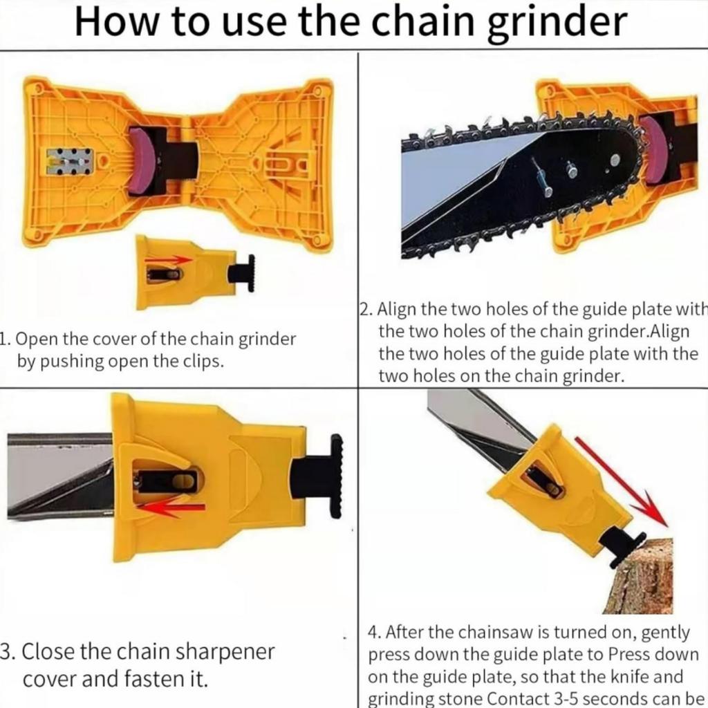 Upgrade Universal Chainsaw Teeth Sharpener Tool Portable Chain Sharpening Kit Fast Grinding Chains All Size Saw Woodworking Tool