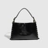 Rivet Woven Tote Bags for Women Designer Bags Black PU Leather Shoulder Bag  Luxury Women's Handbag Hollow Handle Shopper