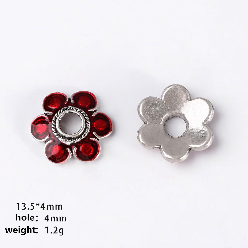 20 Stück/Los Emaille Blumenperlenkappen Für Schmuckherstellung Zubehör Ethnische Vintage Accessoires DIY Armbänder Fußkettchen Bohemian Materialien