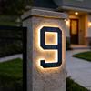 LED Solar House Number Light, IP44 Waterproof Outdoor Glowing Address Signs, Illuminated Address Plaque for Home Hotel Office