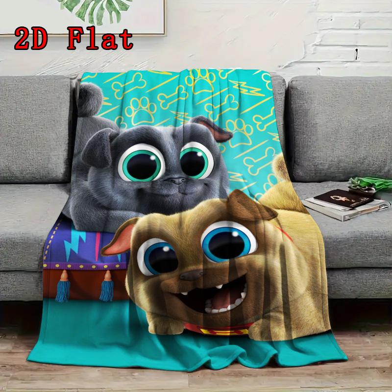 Puppy Pals Anime Cartoon 2D Flat Pattern Flannel Blanket High Quality All Seasons Warmth and Comfort Perfect for Christmas Gifts.P260914537