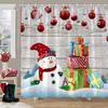 Christmas Gift Theme Shower Curtains Snowman Christmas Tree Mascot Ball Happy New Year Washable Home Bath Curtain Bathroom Decor