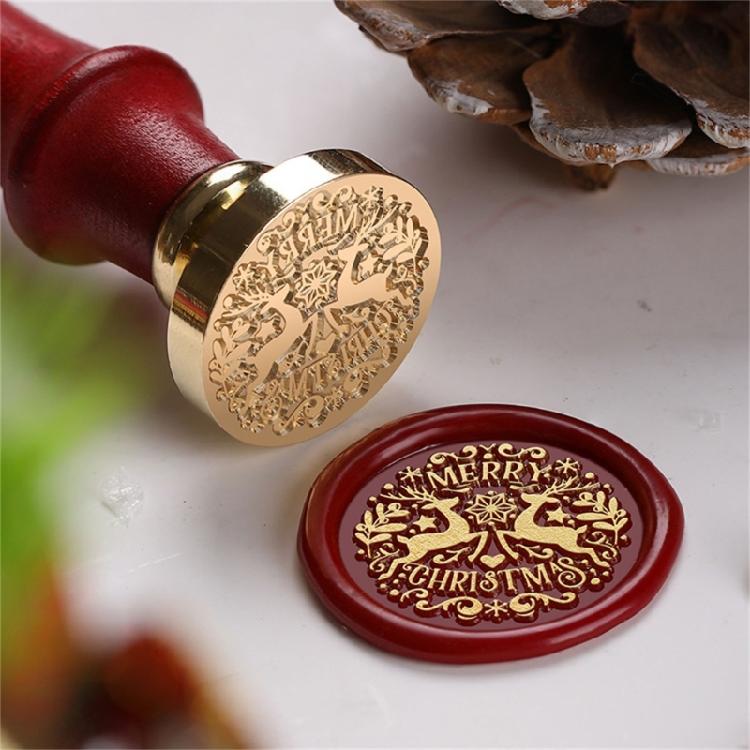 Christmas Stamp Head, Wood Handle Set for Invitations, Appreciation Card, Package, Envelope Embellishments