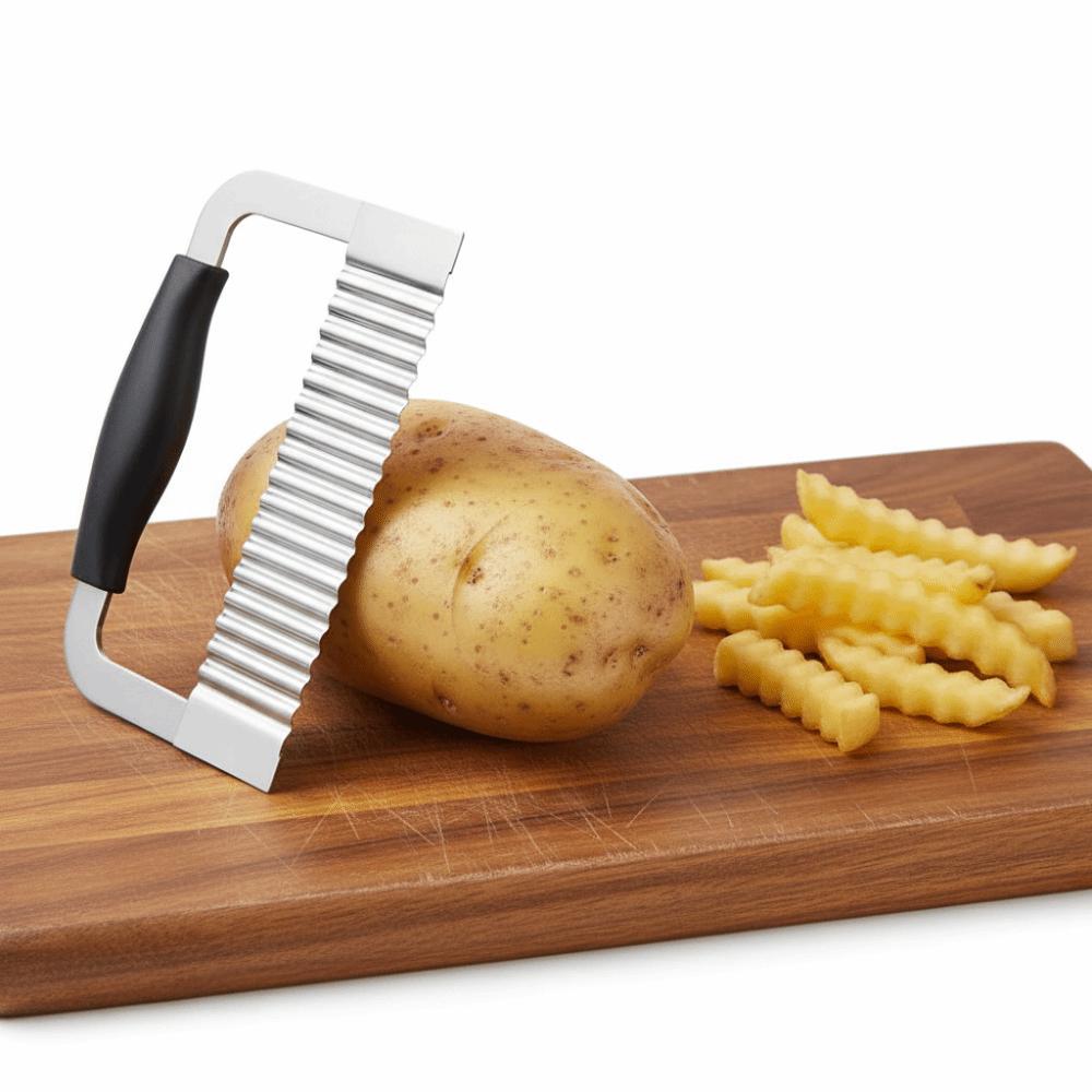 Rustproof Wavy Potato Cutter Non-slip Handle Crinkle Cutter Wavy French Fries Cutter  Vegetable