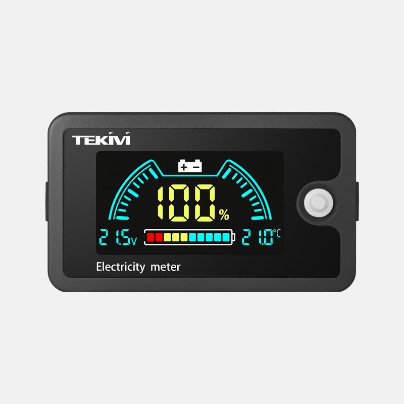1 Set Lifepo4 Blei-Säure Lithiumbatterie DC8-100V Batteriekapazitätsanzeige mit Temperaturalarm LCD-Bildschirm Stromzähler