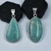 Amazonite Antique Oval-Pear 84.05 Ct Pendant Healing Stone 925 Silver Gemstone AR-1715-S