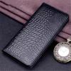 100% Echtes Leder Magnetische Klapphülle für Samsung Galaxy S24 S25 S24+ S25+ Plus Ultra Krokodil Rückseite Vollabdeckung