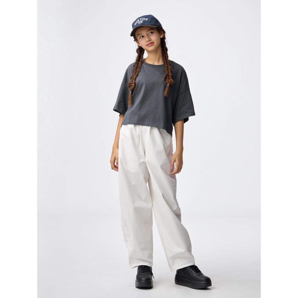 Gu By Uniqlo Girls CoTTon Oversize Cropped T shirT Jr