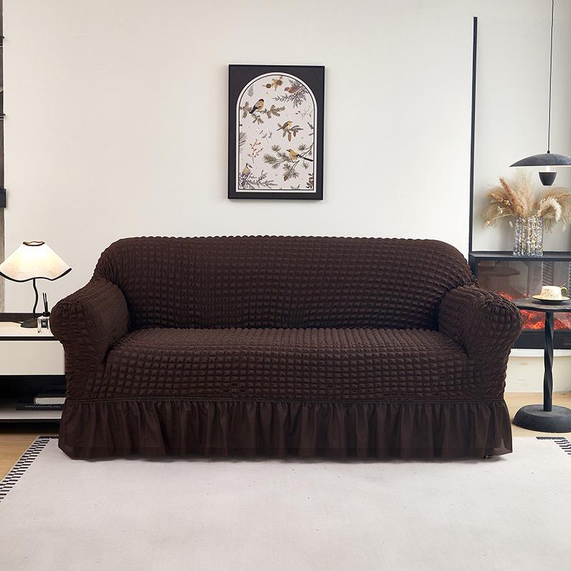 Universal Elastic Sofa Cover: Solid Color, Cross-Border Gauze Skirt, All-Season, Thickened Protection