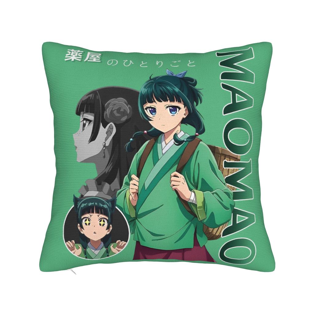 Maomao Anime Square Pillow Cases The Apothecary Diaries Cushion Cover Creative Polyester Decorative Pillowcase for Sofa 4040cm