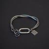 Meier Cross double chain, twisted snake bone shape bracelet, heavy industry old retro bracelet.