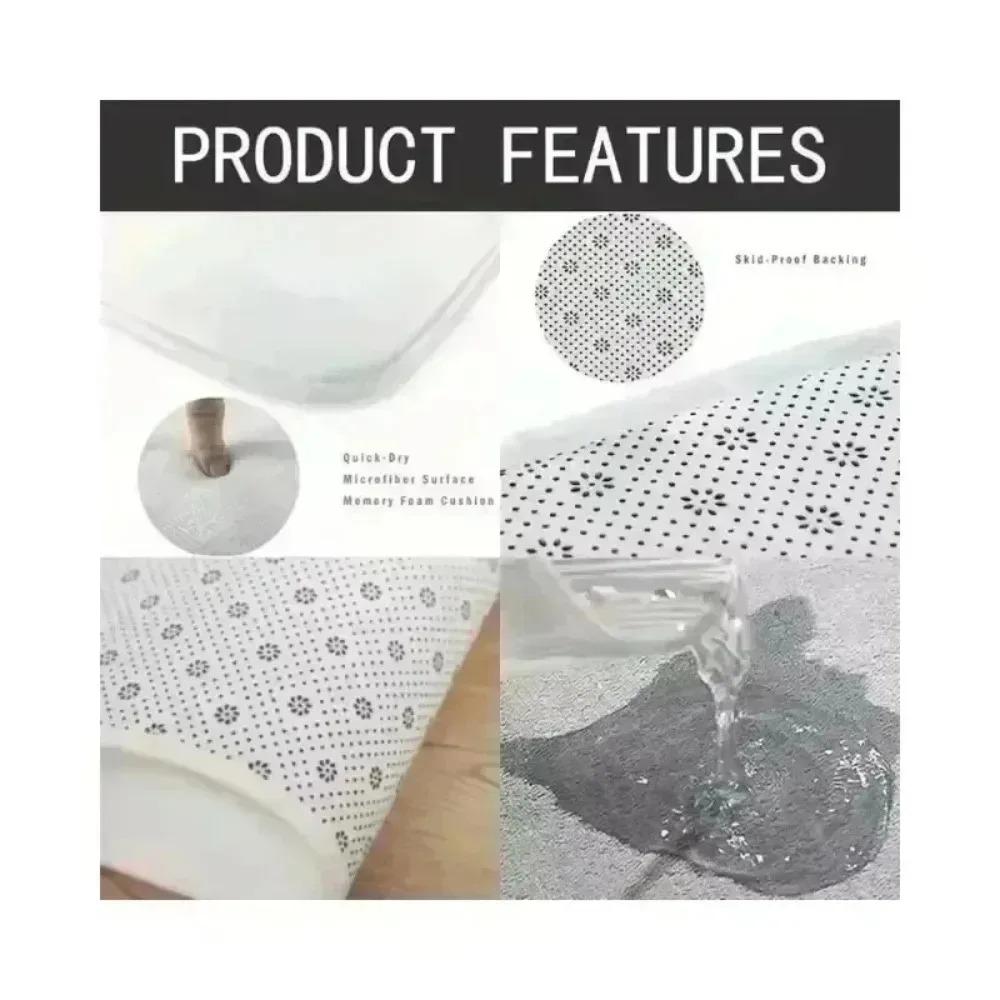 Floral Pattern Kitchen Carpet Mat Rug - Colorful Flower Design Home Decoration for Living Room Floor Mat Carpets for Living Room