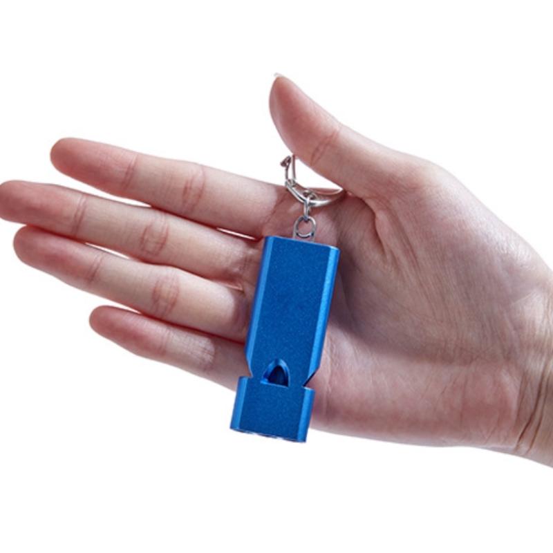 Flat Aluminum Alloy Three Tubes Survival Whistle Outdoor Survival Whistle Equipment Equipped EDC Tool