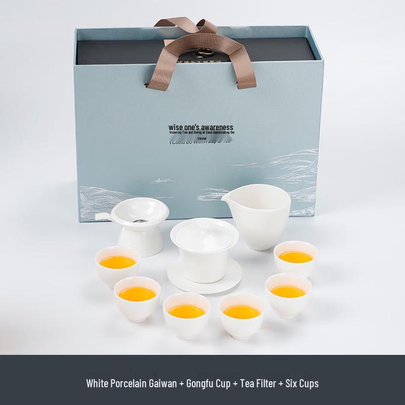 White Jade Porcelain 10-Piece Tea Set