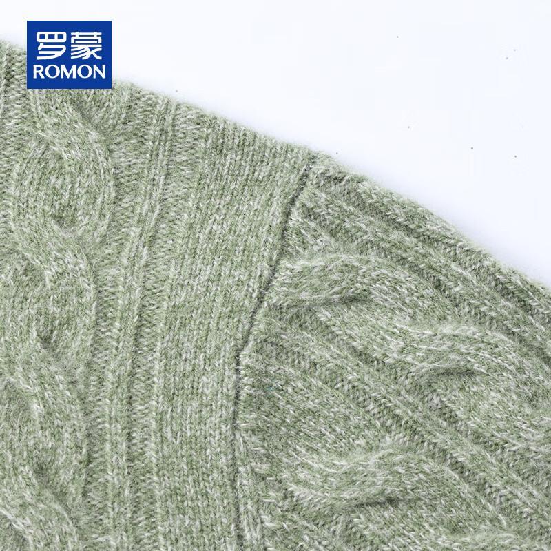 ROMON Men's Heavyweight 100% Wool Cable Knit Sweater