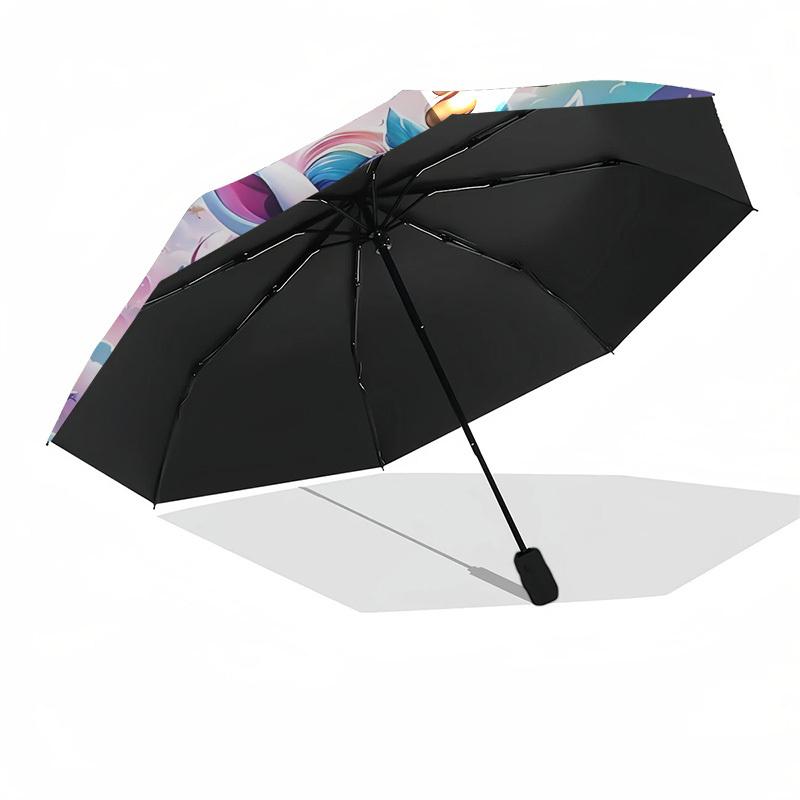 1pz Ombrello Arcobaleno Unicorno Apri/Chiudi-Antivento, Ombrello da Viaggio Compatto, Robusto Asta a 8 Stecche, Accessorio da Esterno1190