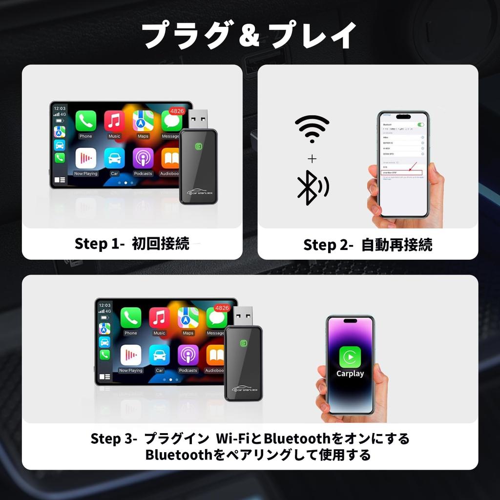 Wireless CarPlay Adapter [Mini Ultra-Thin] Converts Original Wired CarPlay to Wireless CarPlay Dongle, Plug