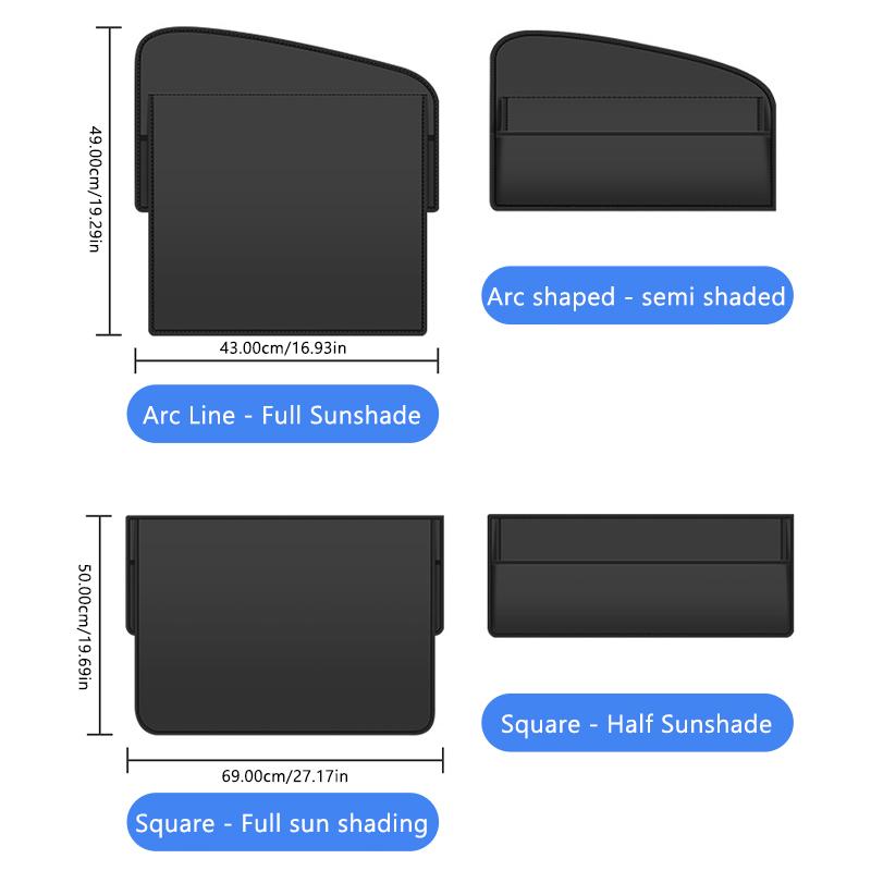 SEAMETAL Magnetischer Auto-Fenster-Sonnenschutz Doppellagiger Sonnenschutz Voll-/Teilweise Abdunkelnder Auto-Vorhang Vorne Hinten Sonnenschirm Mit Aufbewahrungstasche