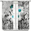 Wood Grain Butterfly Daisy Pattern Printed Curtains Window Decorations Home Room Curtain Polyester