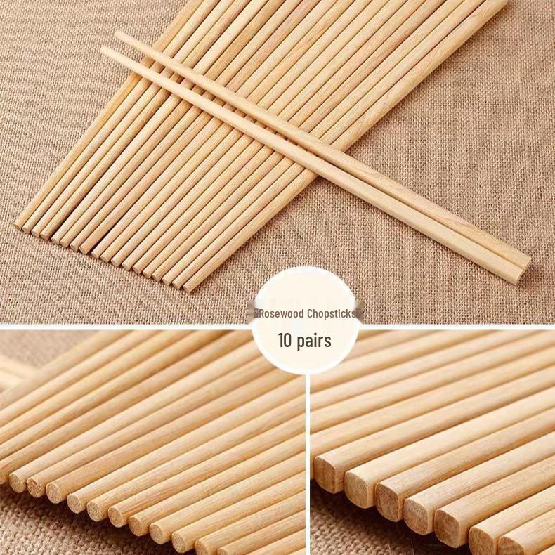 Eco-Friendly Red Sandalwood Chicken Wing Wood Chopsticks - Unlacquered, Unwaxed, Non-slip, Solid Wood for Home Use