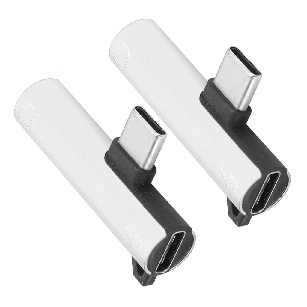2 Stück 2 in 1 TypC auf 3,5 mm Assist Audiokabel Ladegerät Headset Verteiler Adapter