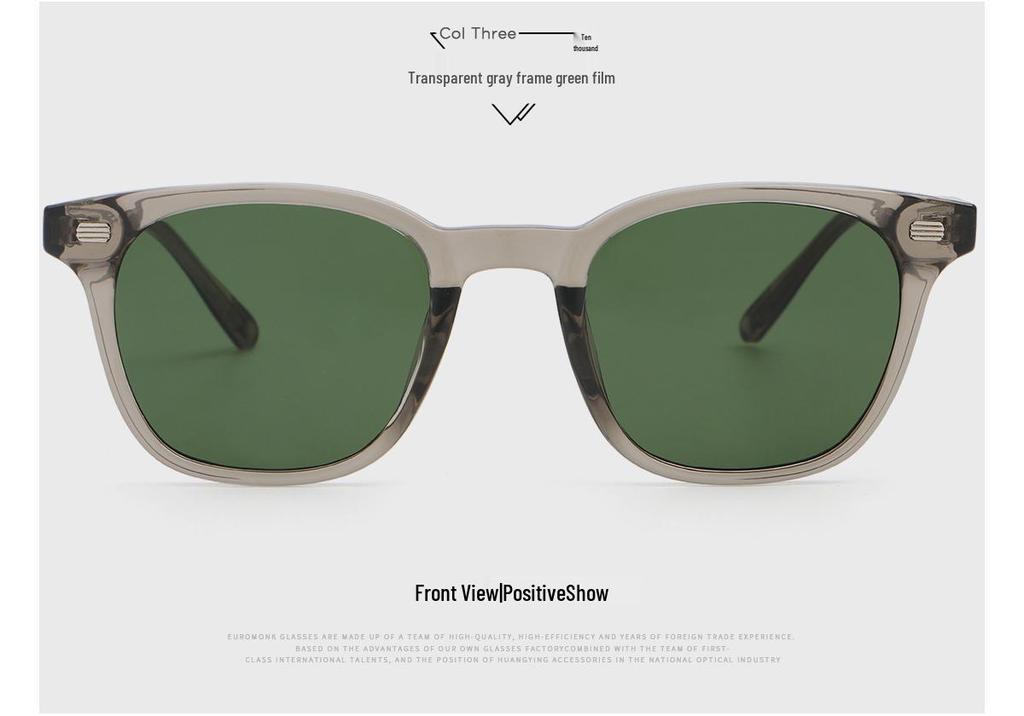 Retro Korean Style Propionate Sunglasses - Unisex Small Face Design with High-End Street Fashion Temple Insert 6241.