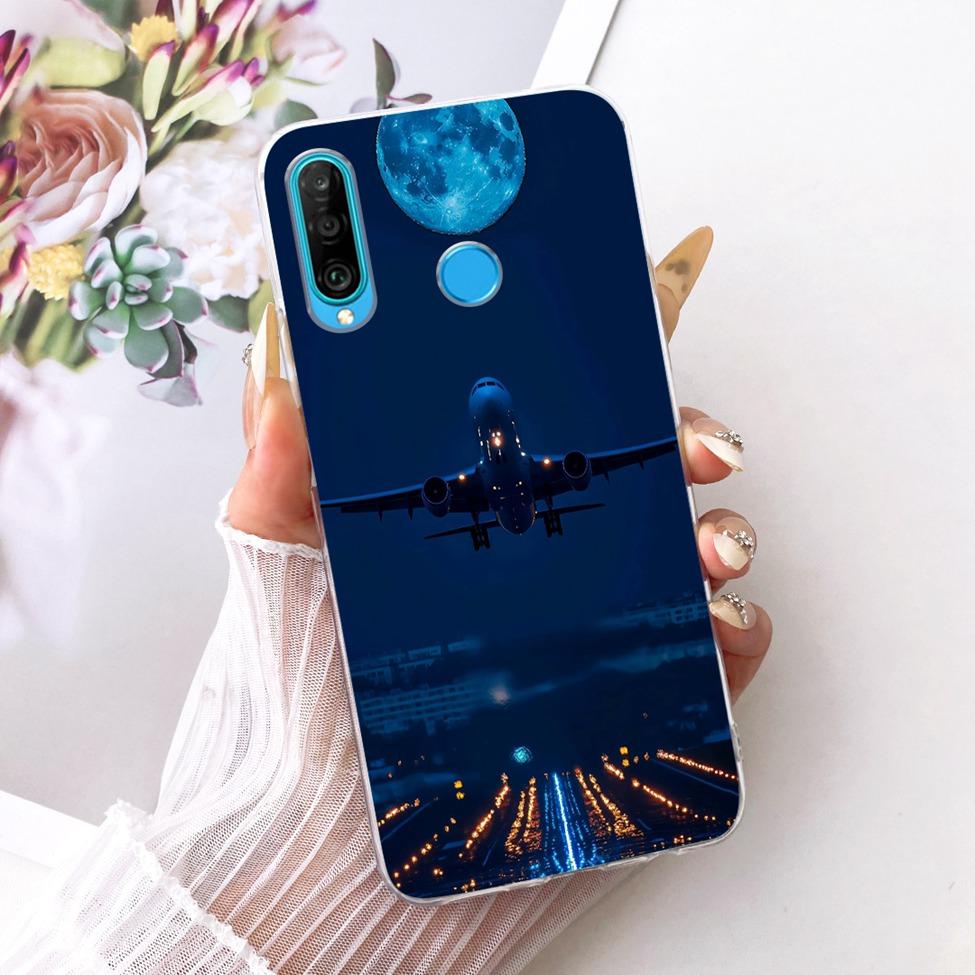 Transparent For Huawei P30 Lite Case Cover Cute Cat Fashion Butterfly Funny Painted Casing MAR-L01A MAR-L21A MAR-LX1A