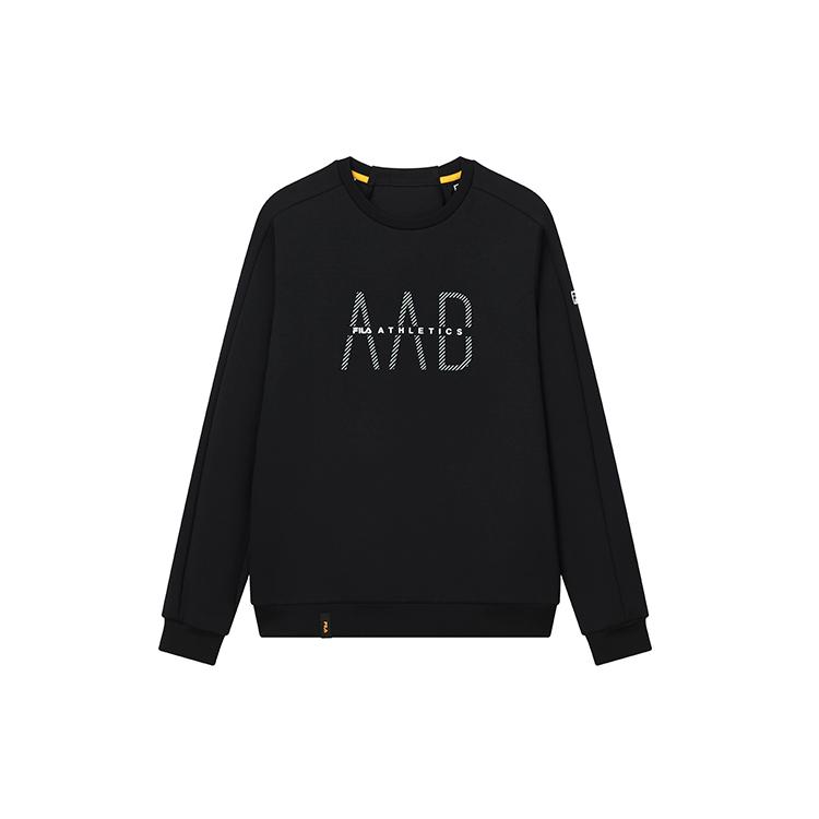 FILA Athletics Sweatshirts Men s Pitch Black Crew Neck Moderate Regular A11M141231F-BK XL