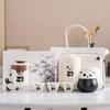Panda Merchandise Travel Tea Set a Pot of Three Four Six Cups Suet Jade Porcelain High-end Corporate Business Gift Set