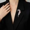 Stylish and Elegant Women's Coat, Coat Accessories, High-end Crystal Inlaid Exquisite Suit Feather Leaf Brooch