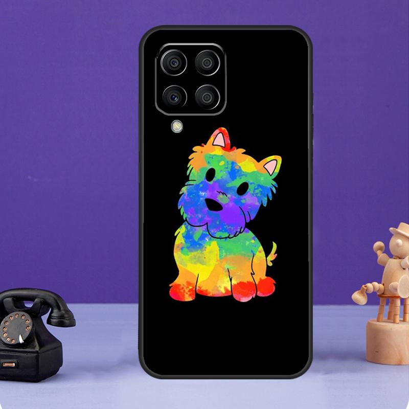 Cartoon Westie Dog Case For Samsung Galaxy M55 M35 M15 M56 M36 M16 M06 M31 M13 M33 M53 M12 M32 M52 M14 M34 M54