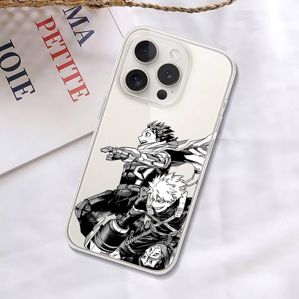 Coque de téléphone Anime M-My Hero Academia-S Pour IPhone 17 16 15 12 11 Pro Max 14 Plus 13 Mini Coque Transparente Souple Funda