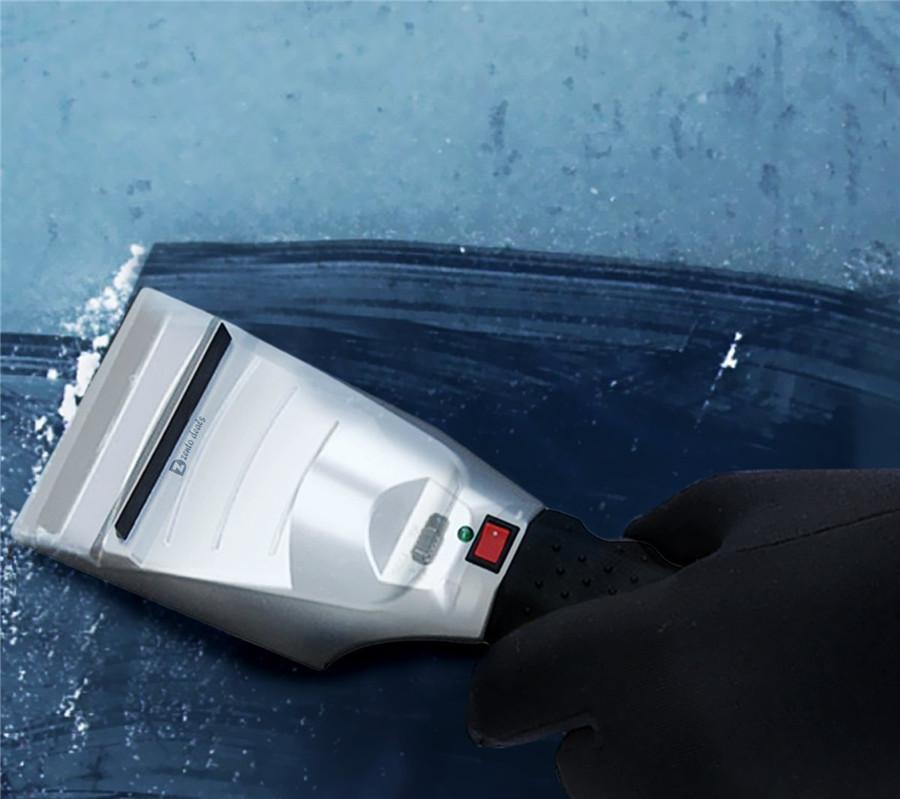 12V Podgrzewana Zimowa Szczotka do Śniegu i Lodu z Łopatką Elektryczny Skrobak do Śniegu i Lodu