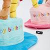 Chapeau d'Anniversaire pour Animal de Compagnie Mignon Gâteau d'Anniversaire Chien Chapeau Peluche Réglable Chapeau d'Anniversaire pour Petits Chiens Moyens Chats Accessoire de Fête