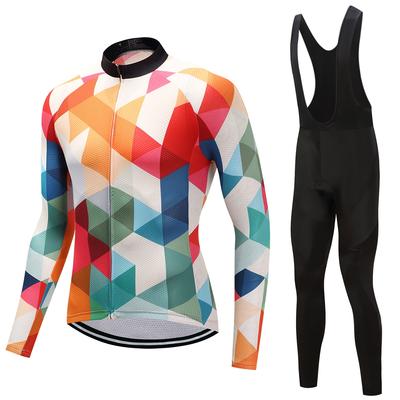 Montar en bicicleta Jerseys conjunto de ropa de ciclismo hombres/mujeres de manga larga negro pantalones con pechera ropa de bicicleta traje