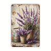 Metal Poster Lavender Retro Flower Wall Art 20x30 cm Waterproof Living Room Decor